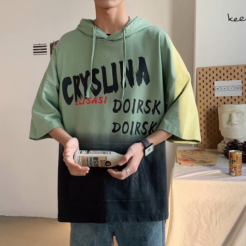 Real shot new letter printing comfortable fashion front pocket stitching design casual hoodie | BigBuy360 - bigbuy360.vn