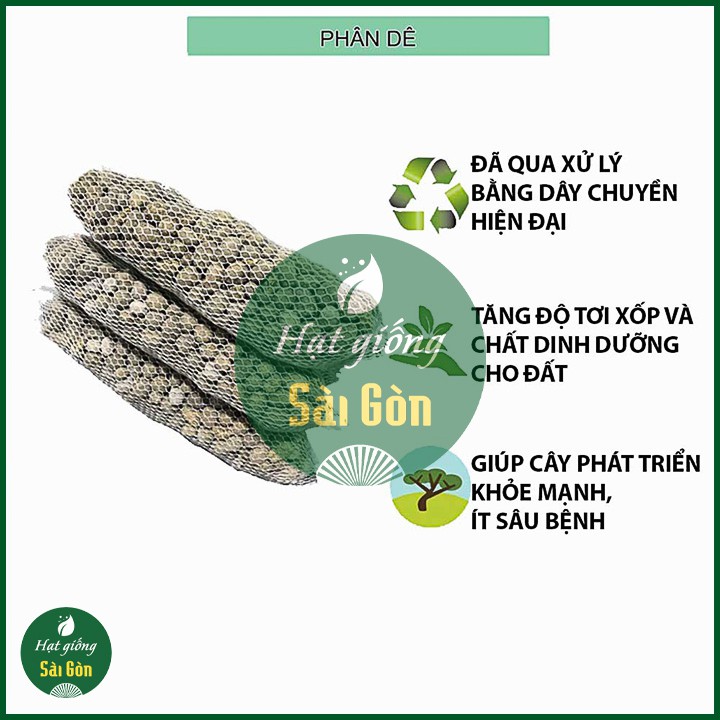 Phân Dê Bón Lan Đã Qua Xử Lý Trichoderma - Túi Lưới 10cm - 15cm - 20cm