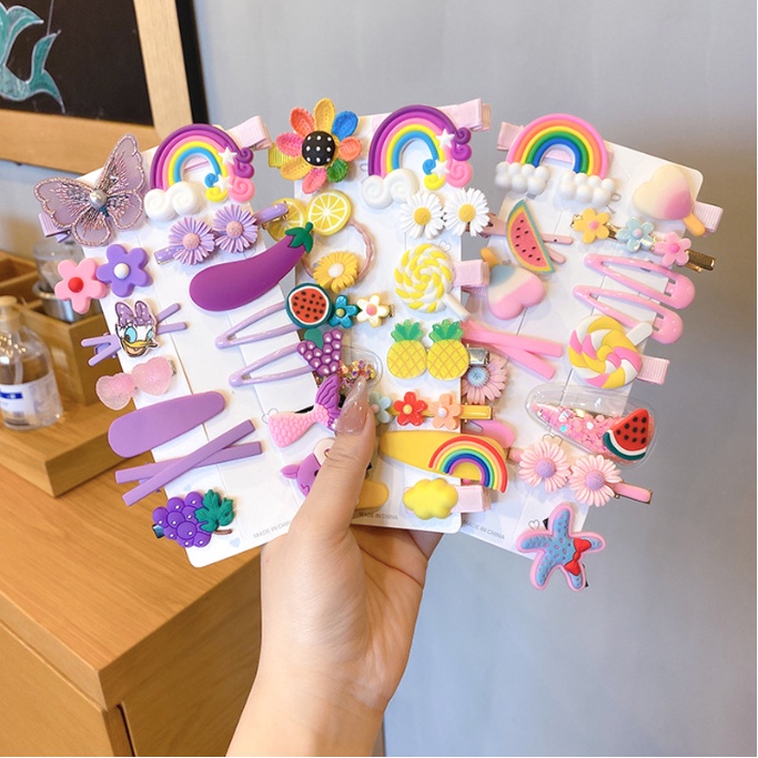 ( Set 14 chiếc) Kẹp tóc cho bé gái, xinh xắn dễ thương nhiều họa tiết
