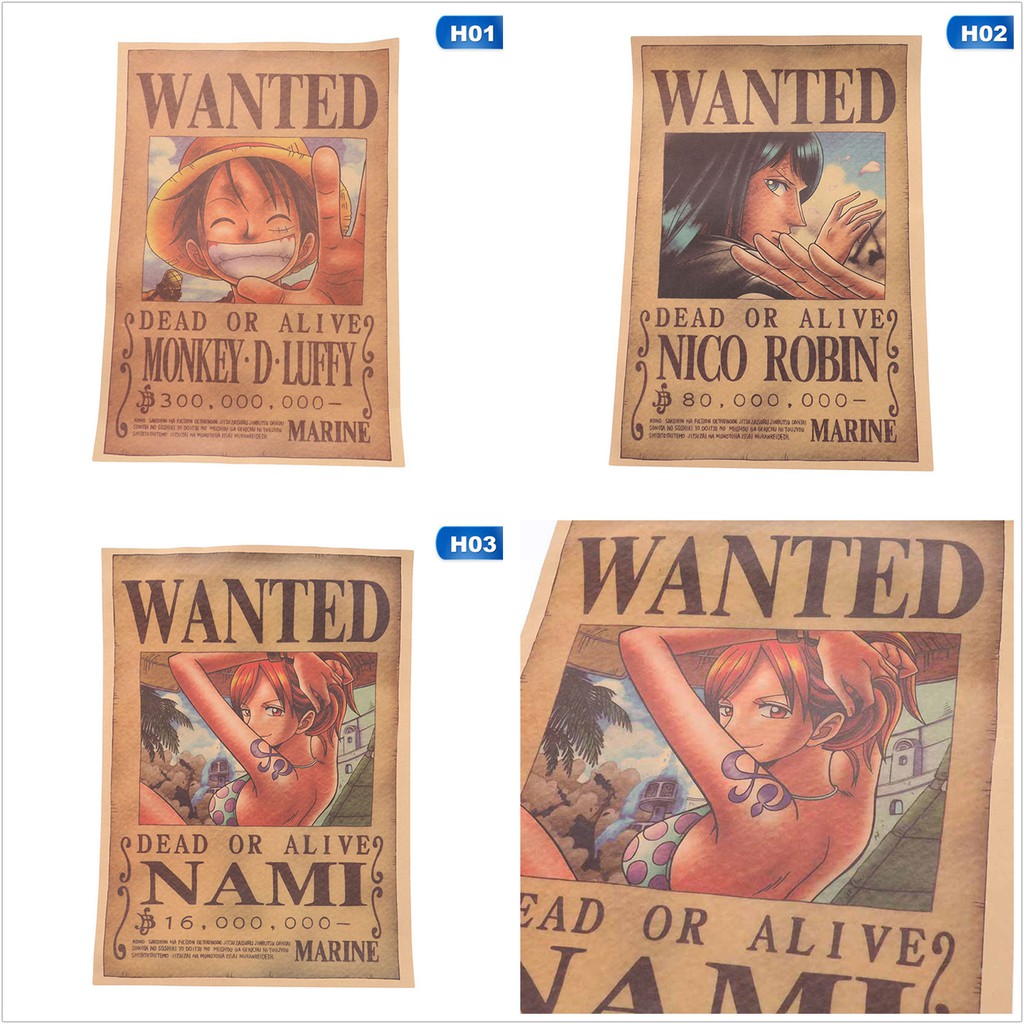 lovemedog Set 1 tấm poster hình nhân vật One Piece kiểu retro | BigBuy360 - bigbuy360.vn