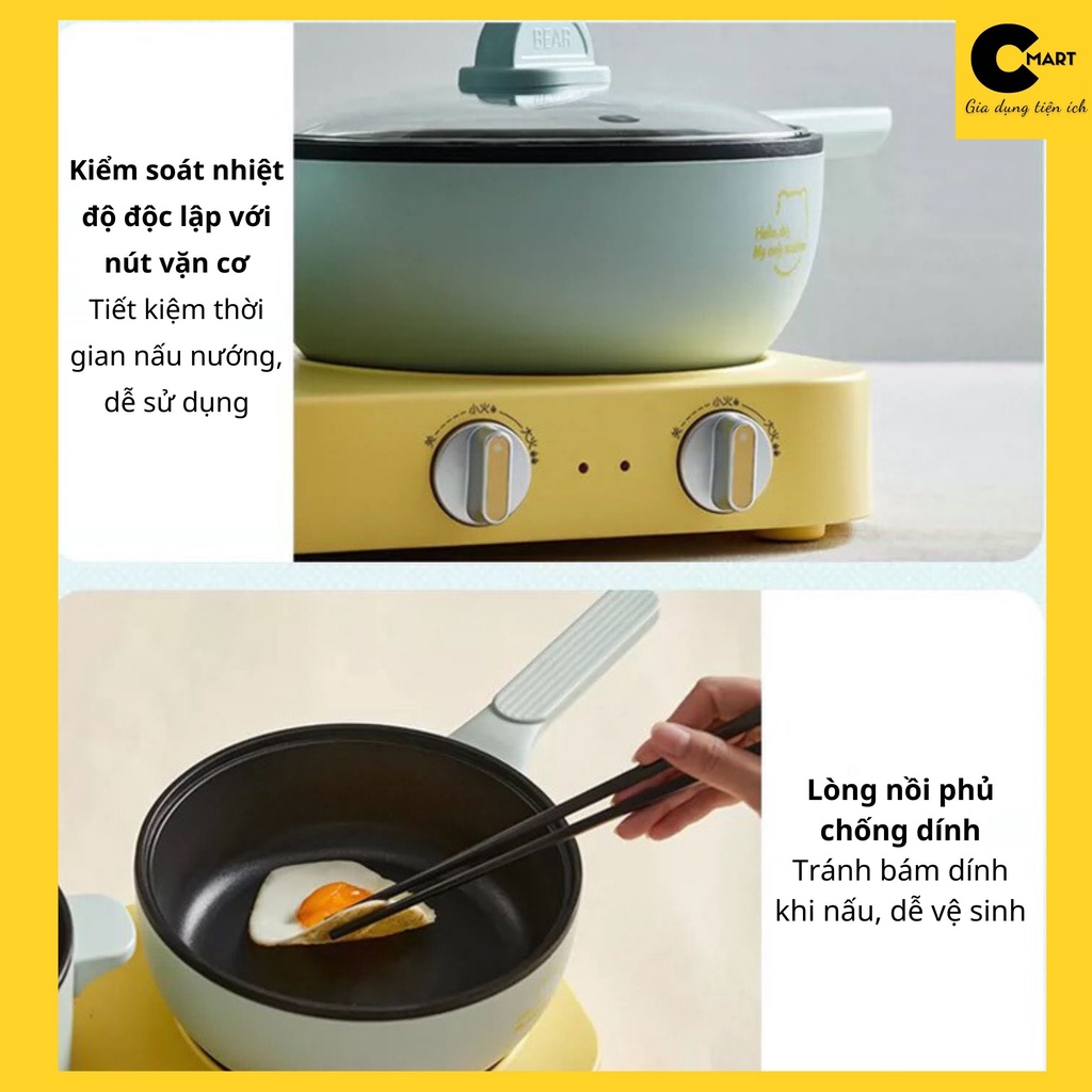 [SẴN] Bộ Bếp Điện Kèm Nồi Và Chảo Bear DRG-E12J1 [CMART_GIA DỤNG TIỆN ÍCH]