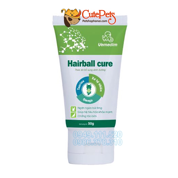 Gel tiêu búi lông cho mèo Hairball Cure 40g - Phụ kiện thú cưng Hà Nội