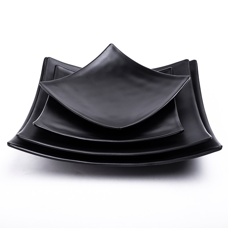 Đĩa Vuông Lòng Sâu Vân Đá Nhựa Melamine Cho Quán Lẩu Nướng Hàn Quốc 15cm FP06 - Hot