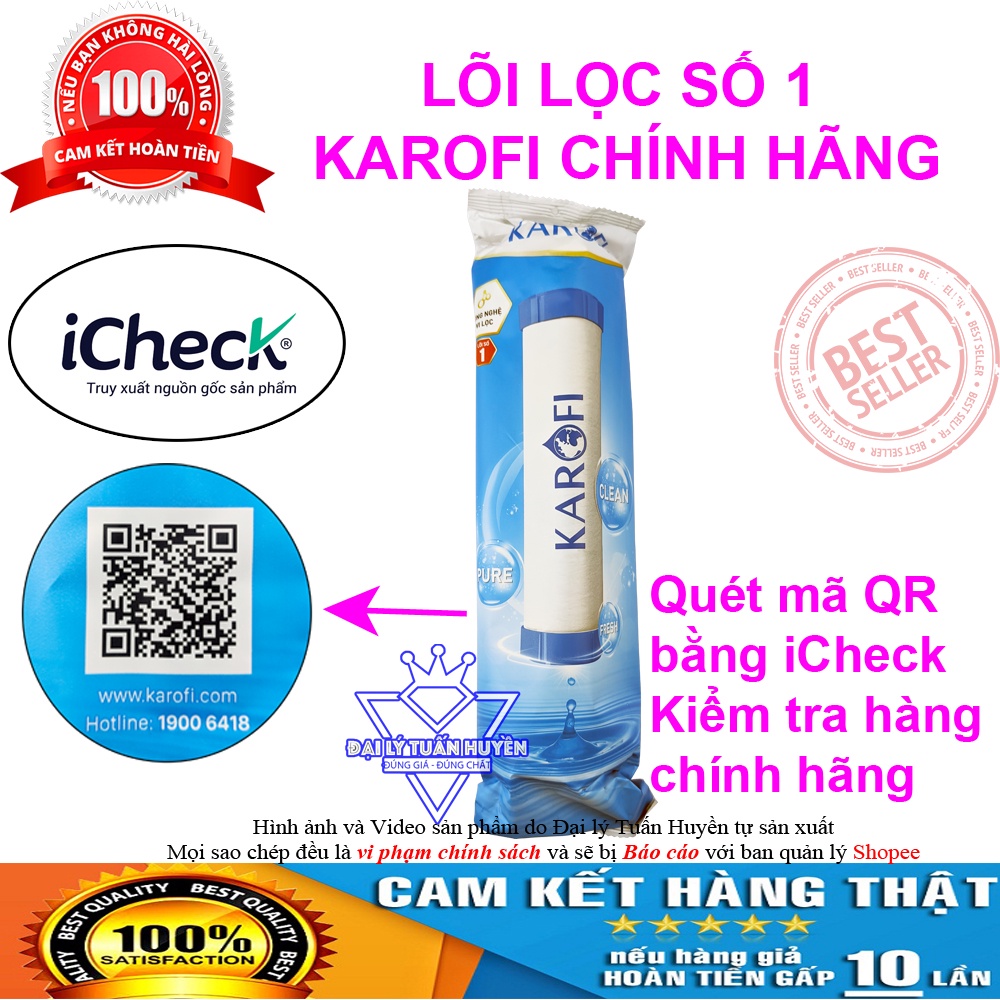 Lõi số 1 Karofi - Thay được cho tất cả các loại máy lọc nước RO