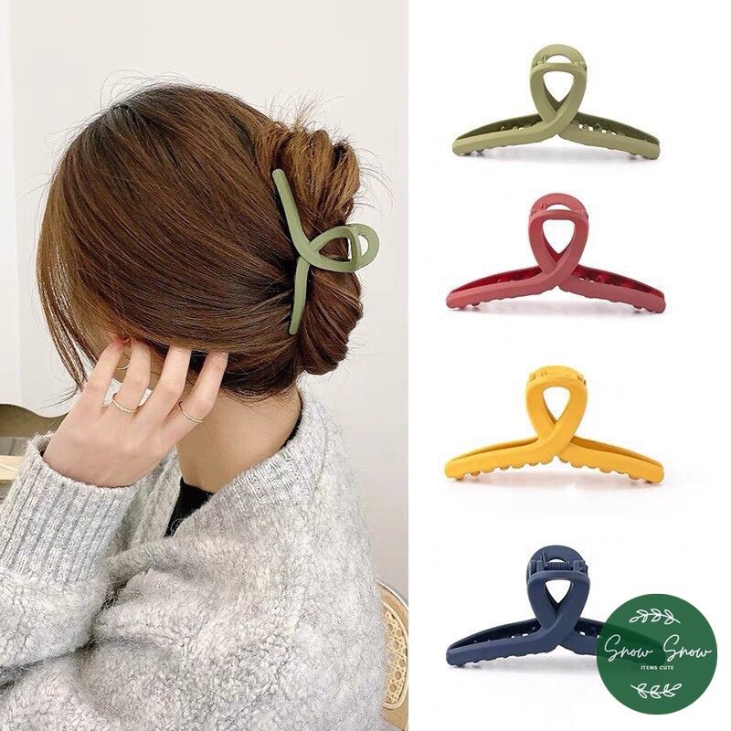 Kẹp tóc cặp tóc Nhựa bóng cỡ lớn thiết kế đơn giản, dễ thương phong cách Hàn Quốc