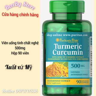 Bill hãng Viên uống tinh chất nghệ Turmeric Curcumin 500mg 90 viên Puritan