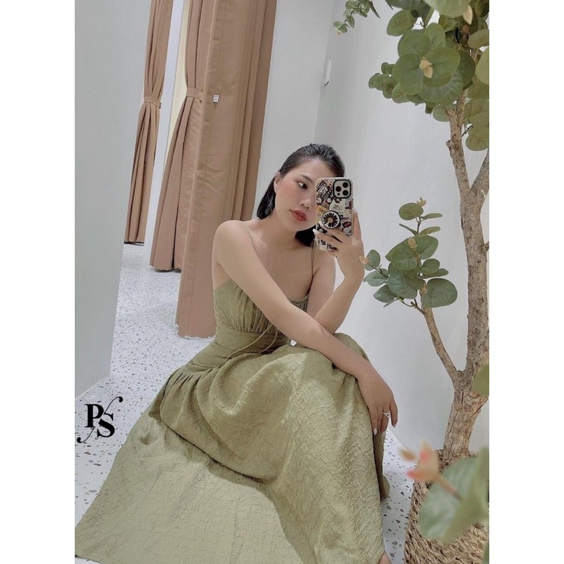 Váy maxi cổ rúm | BigBuy360 - bigbuy360.vn