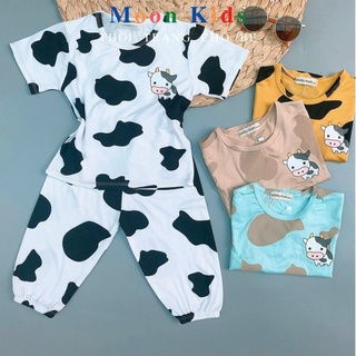 Bộ thun lạnh minkymom💝alibaba họa tiết bò sữa cho bé💝chất liệu thun lạnh 100% cho bé trai bé gái từ 6-20kg‼