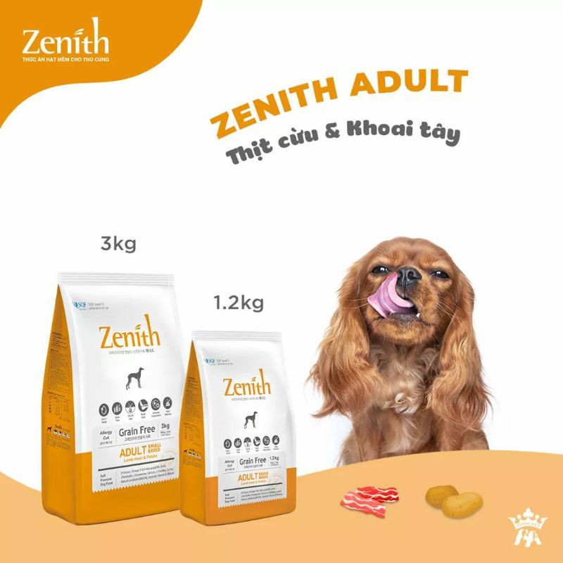 [Mã PET50K giảm Giảm 10% - Tối đa 50K đơn từ 250K] [ Túi 1.2kg ]Zenith Aldut - Thức ăn hạt mềm cho chó trưởng thành