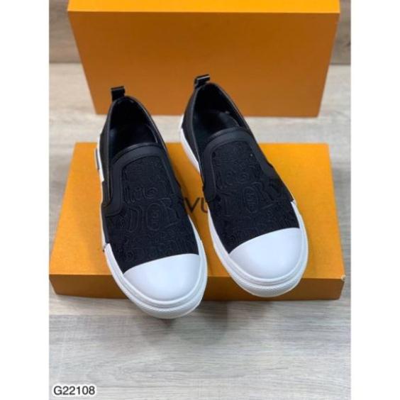 [Ảnh Thật] Giày thể thao Vân Đi Ô đế cao su cao cấp - Giày Slipon vải kaki vân dệt nổi cho nam