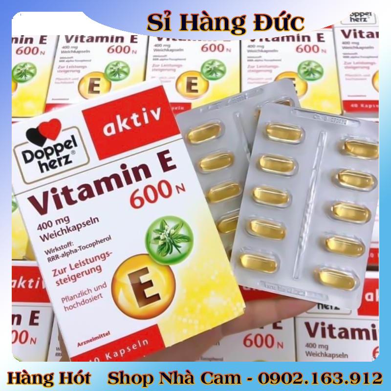 [auth] Viên uống Doppelherz Aktiv Vitamin E 600N của Đức, 40 viên -Nội địa Đức Đủ Bill [Hot]