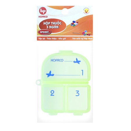 Hộp đựng thuốc, hộp chia thuốc 3 ngăn HOFACO HPG207
