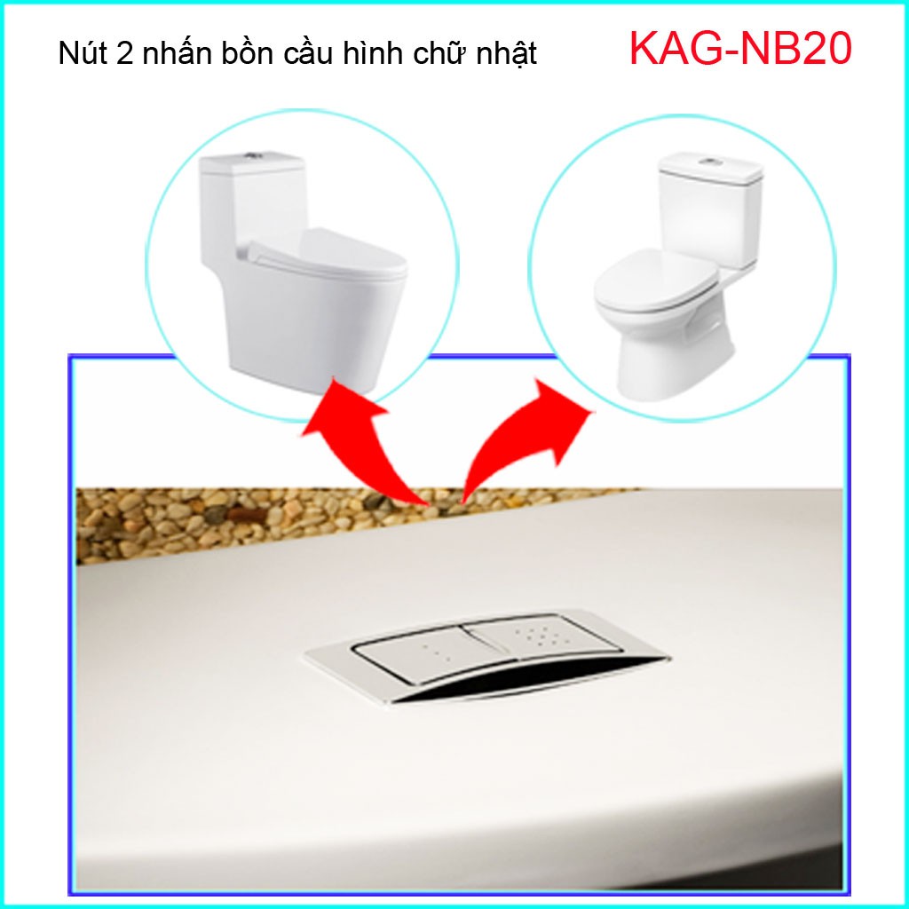 Nút nhấn cầu Inax C504-702 nút nhấn cầu xả 2 nhấn chữa nhật Kace KAG-NB20