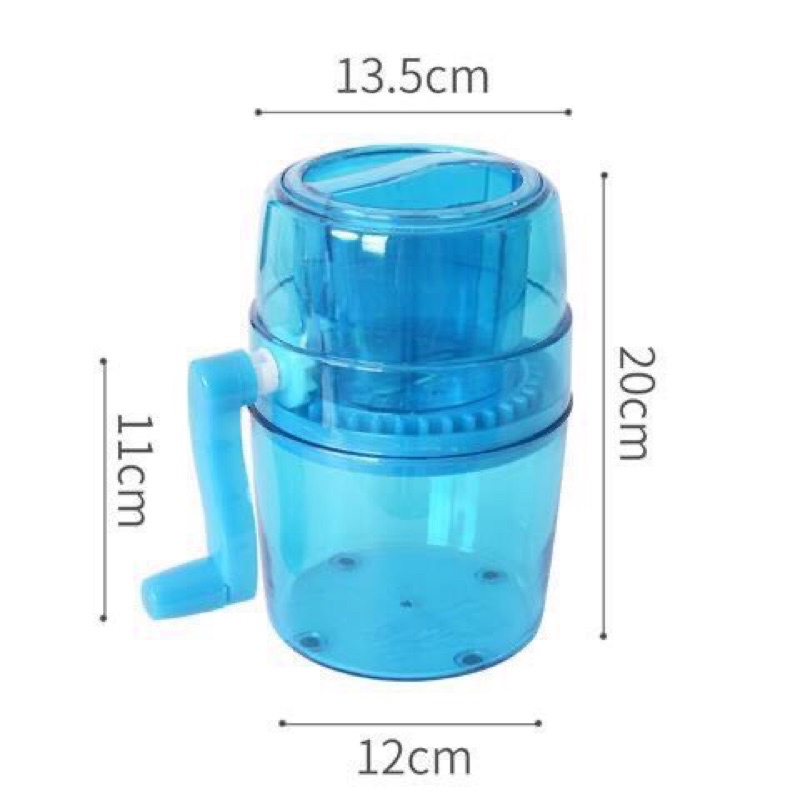 Máy xay đá bào mini, máy bào đá bằng tay 2 lưỡi màu xanh, bào đá tuyết cực mịn.