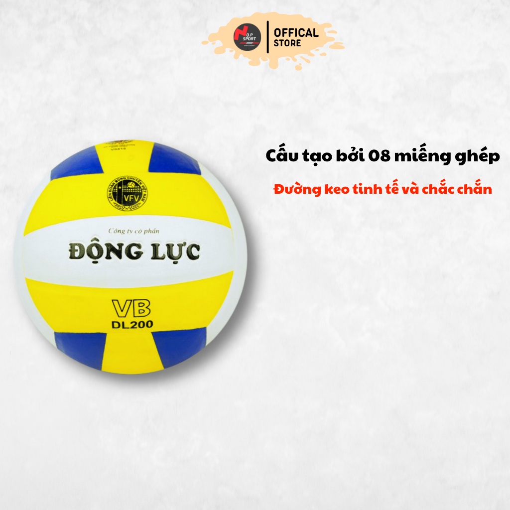 Quả Bóng Chuyền Da Chính Hãng Động Lực DL 200_Chất Da PU Có Độ Bền Và Đàn Hồi Tốt_Tiêu Chuẩn Thi Đấu_Tặng Qùa