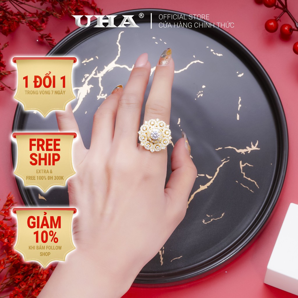 Nhẫn nữ đính xoàn N414150-135 mạ vàng cao cấp (giá tốt nhất)