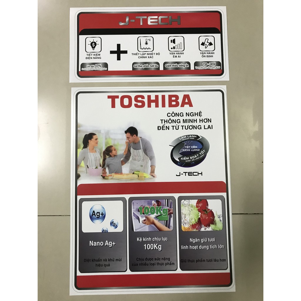 Miếng dán tủ lạnh Toshiba - Tem dán tủ lạnh Toshiba (mẫu 7)