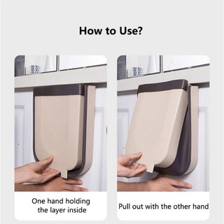 Sẵn hàng Thùng rác gấp gọn, cài cánh cửa hoặc để trên bàn