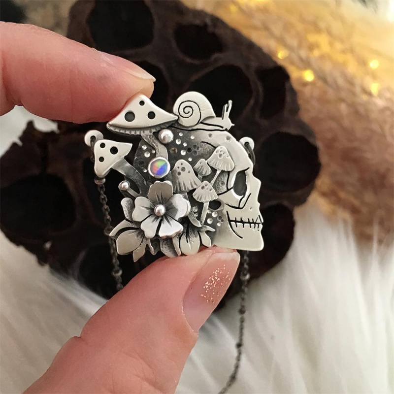 Vòng cổ Mặt Đầu Lâu Hợp Kim Phong Cách Hip Hop Thời Trang Cho Nam