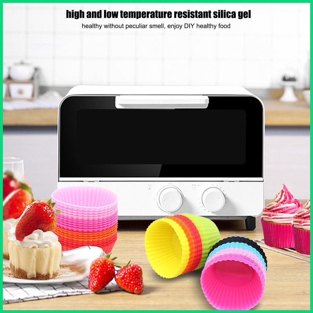 Set 11 Cốc Làm Bánh Muffin Bằng Silicone Chống Dính Tái Sử Dụng Được