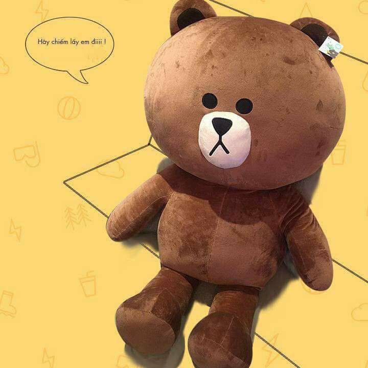 Gấu bông Brown cao cấp khổ vải 70 cao 50 hàng VNXK- Quà Tặng Yêu Thương - HQ Fashion86