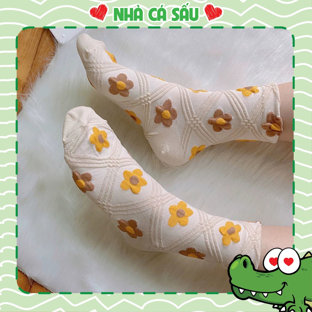 Tất Vớ Nam Nữ Hoa Vintage Nhà Cá Sấu