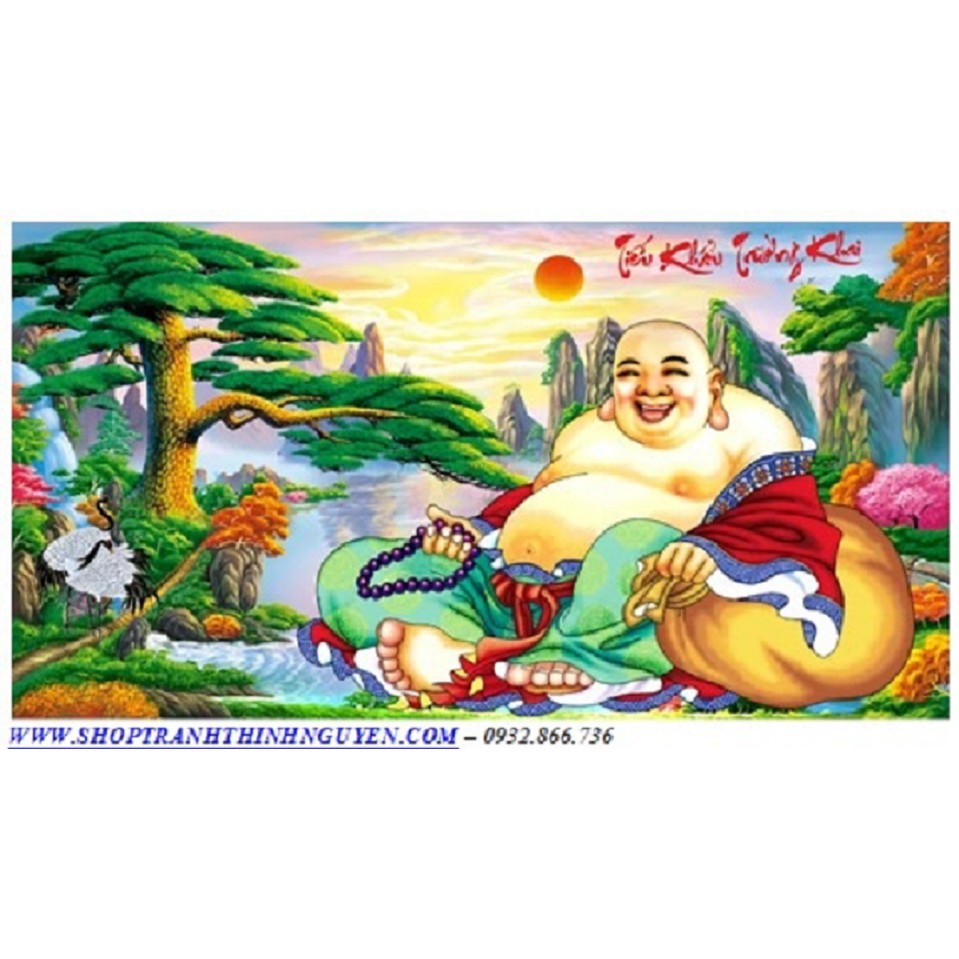 Tranh đính đá Phật di lạc (chưa đính)