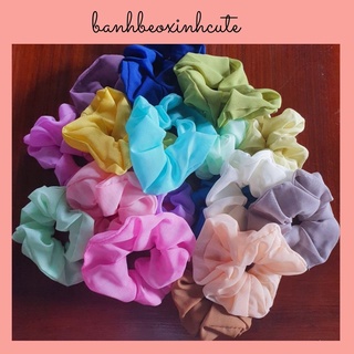 Dây cột tóc vải scrunchies vải lụa voan siêu mềm
