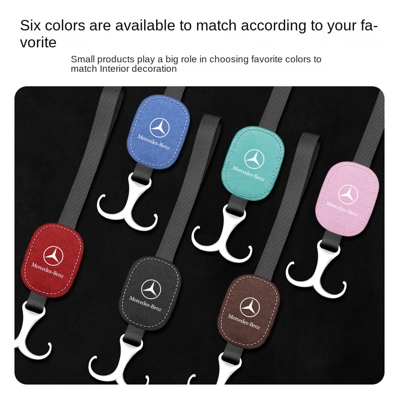 Móc Treo Đồ Đa Năng Gắn Sau Lưng Ghế Xe Hơi Mercedes Benz Da Lộn