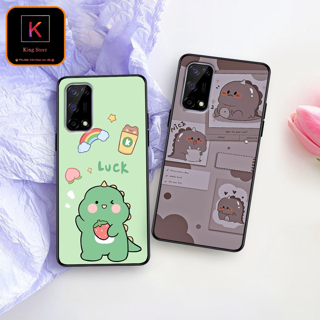 Ốp lưng Oppo Realme V5 5G - Ốp Oppo in hình khủng long DinoCute - Lưng nhám viền TPU
