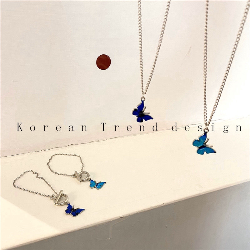 Vòng Cổ Gắn Mặt Hình Bươm Bướm Độc Đáo Cá Tính Phong Cách Hàn Quốc