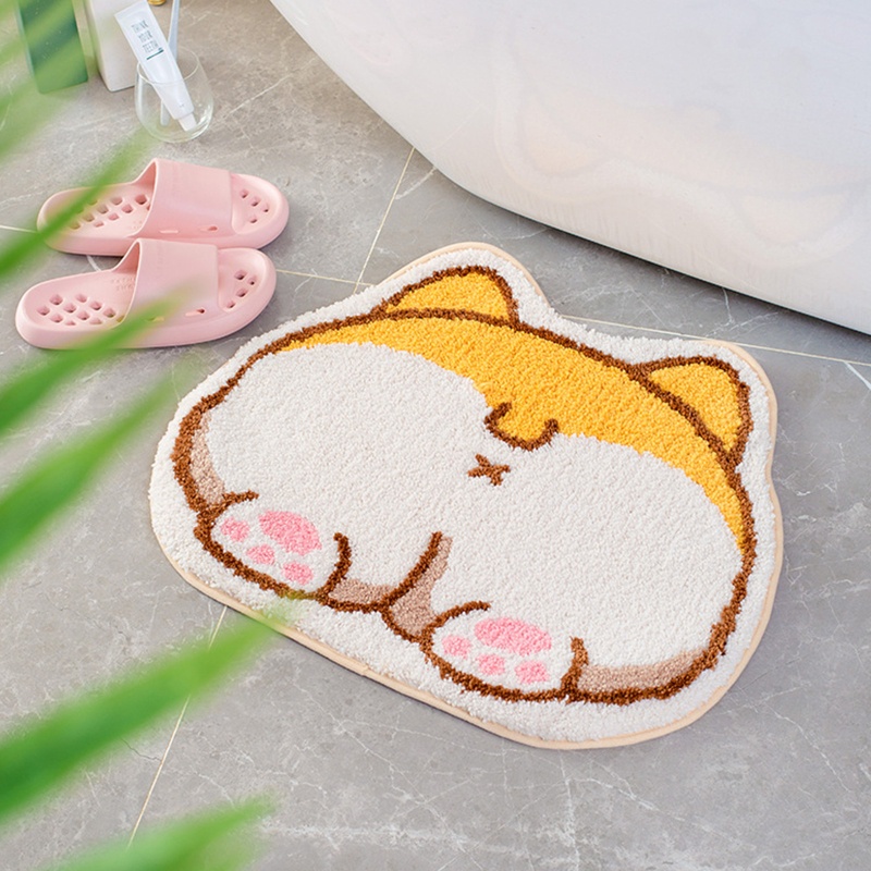 Thảm Chùi Chân Mini Hình Mông Corgi Hoạt Hình Siêu Đáng Yêu