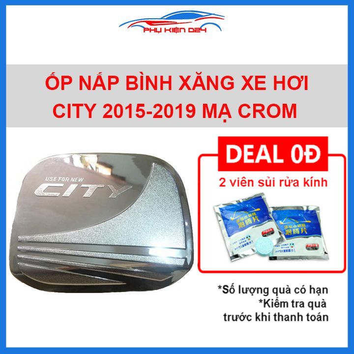 Ốp nắp bình xăng City 2015-2016-2017-2018-2019-2020 mạ crom chống trầy trang trí ô tô