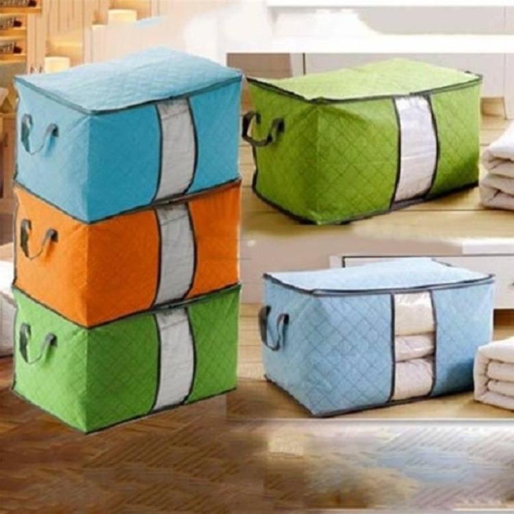 Túi đựng chăn màn , quần áo ,tiện lợi gọn gàng ngăn nắp kích thước 60 x42 x40 cm, Túi vải 3 lớp  than hoạt tính