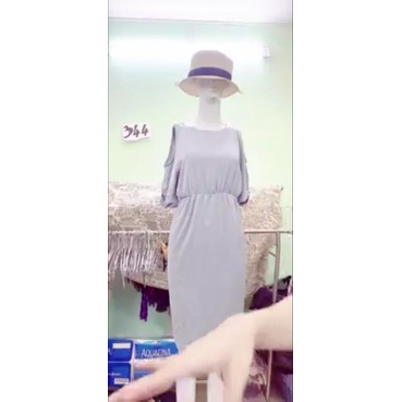 đầm suông trơn hở vai. S344