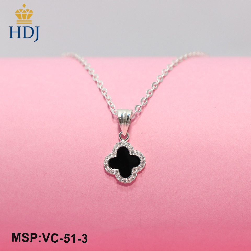 Vòng cổ bạc Ý 925 Hình Cỏ bốn lá may mắn trang sức cao cấp HDJ mã VC-51-3