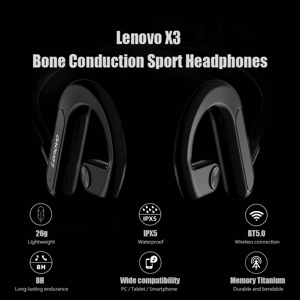 Tai nghe không dây Lenovo X3 truyền dẫn qua xương thiết kế phong cách mới 2021