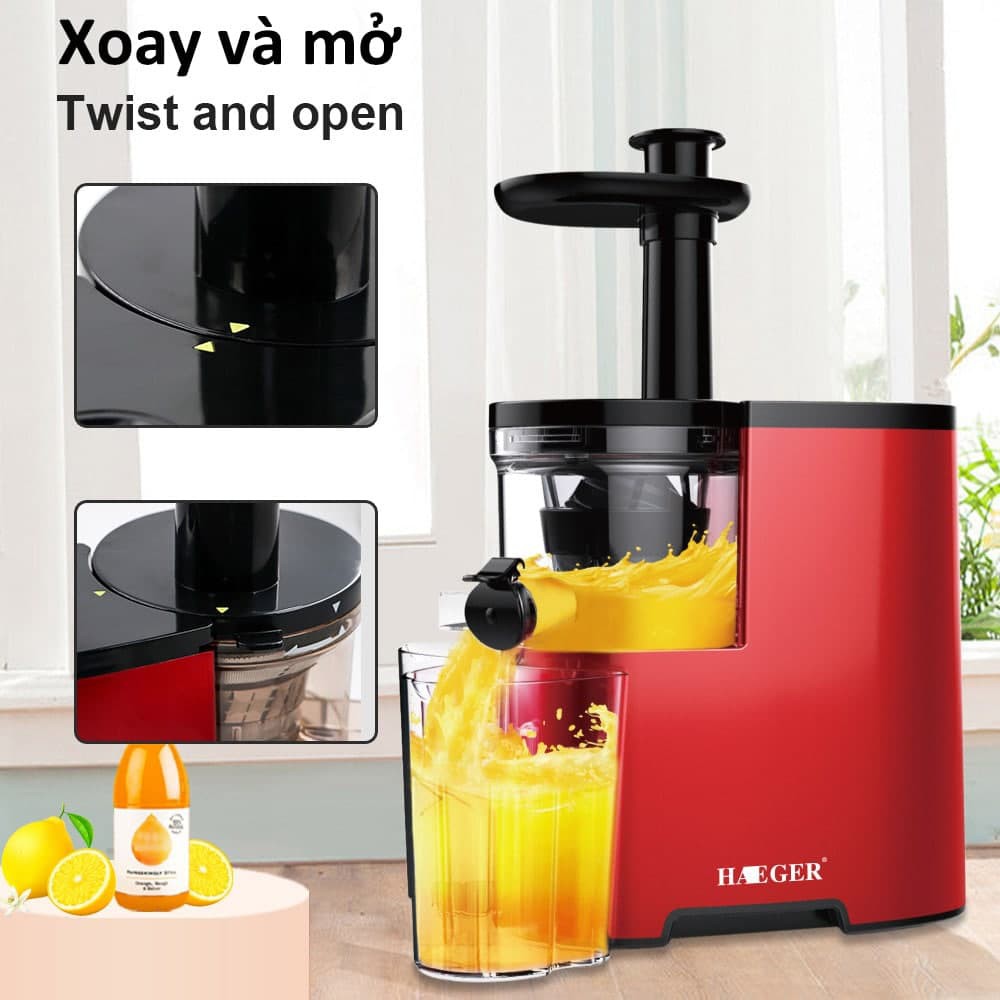 Máy ép trái cây,hoa quả chậm cao cấp Haeger HG-2806R Công suất 350W. Bảo hành 12 tháng.