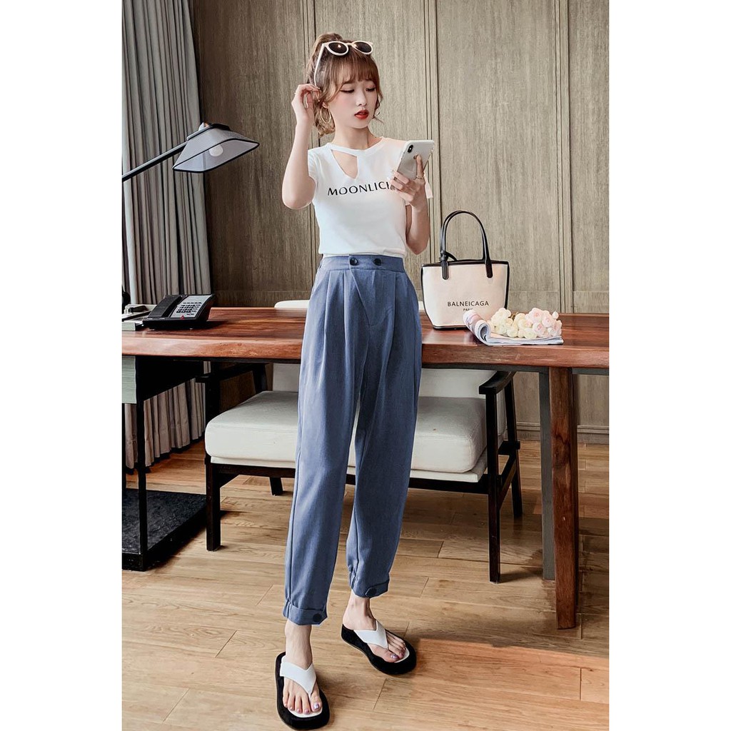 Set Áo Moonlight quần xếp li xanh LS63 | BigBuy360 - bigbuy360.vn