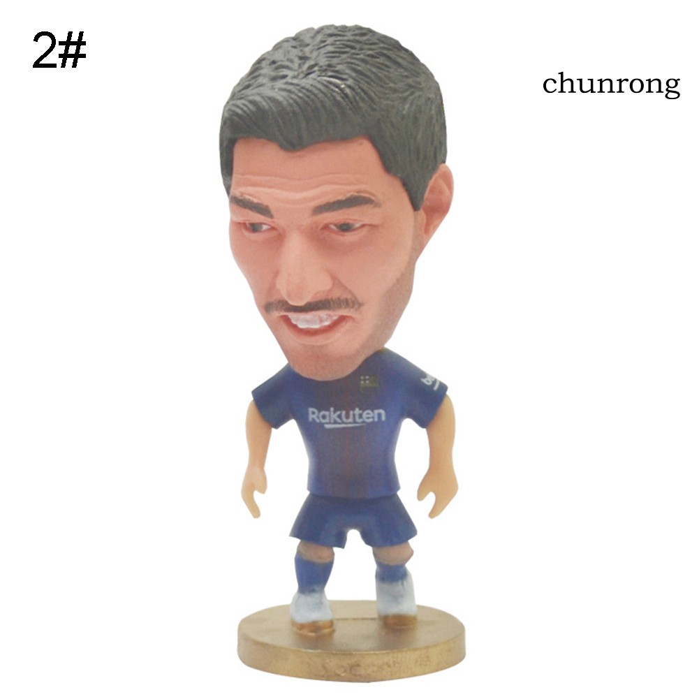 CR+1Pc Mini Manchester United Soccer Player Messi Ronaldo PVC Figurine Toy Gift
