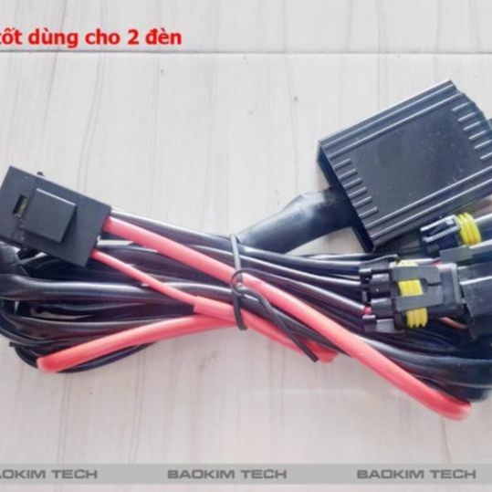 Bộ Relay  dây, dây giật cho đèn Bi Xenon/ Bi Led  40A-12V chân H4.