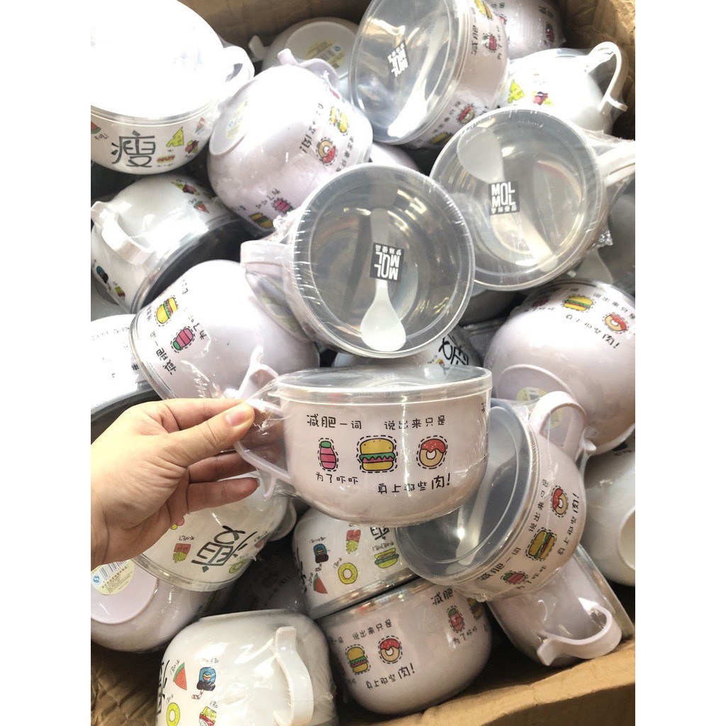 Ca mỳ lõi inox 2 lớp cách nhiệt, Bát ăn dặm lõi inox cách nhiệt