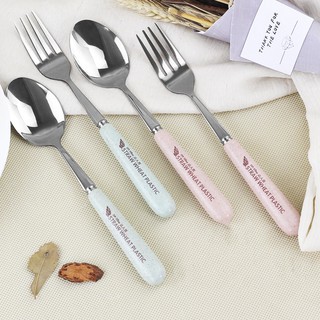 Bộ muỗng nĩa inox tay cầm lúa mì (tặng hộp đựng lúa mì 15k)