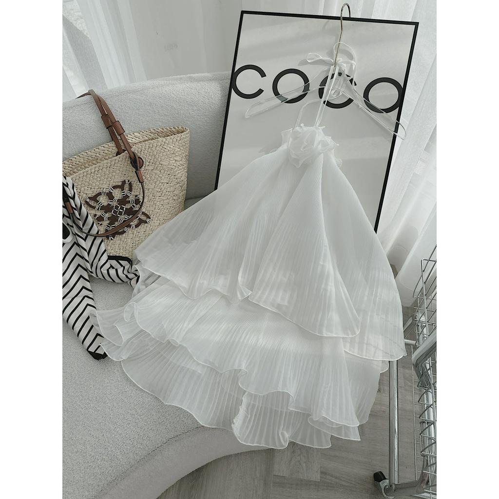 ĐẦM YẾM DẬP LY BÈO TẦNG TAG HOA NHÚN 2 MÀU (TH)