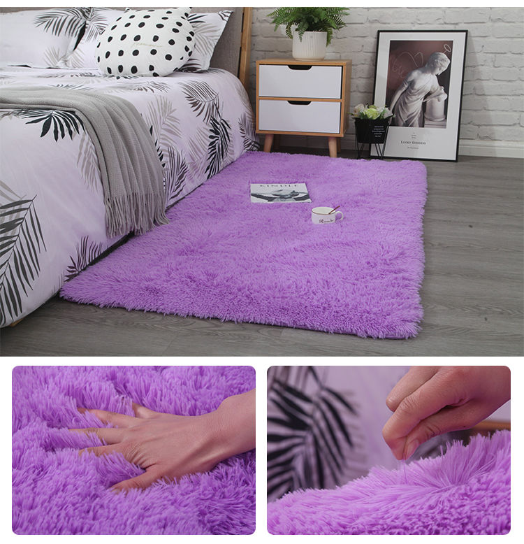 Thảm lông dài hình chữ nhật trải sàn trang trí nội thất phòng khách / phòng ngủ sang trọng