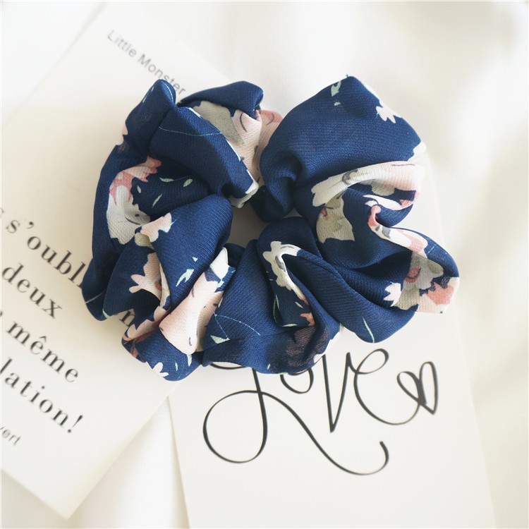 Dây buộc tóc Haimeikang vải chiffon kiểu tròn cỡ lớn màu sắc tươi tắn kiểu Hàn Nhật