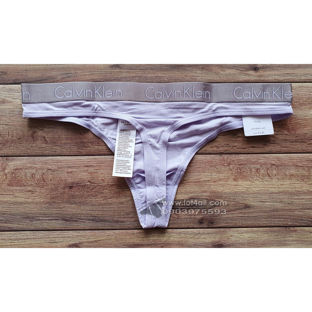 [CHÍNH HÃNG] Quần lót nữ Calvin Klein QD3539 Logo Cotton Stretch Thong Adrenaline