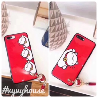 Ốp iphone Mèo Đỏ may mắn kèm Tua rua