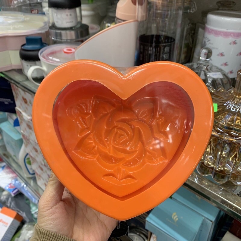 Khuôn xôi hoa trái tim loại to dày dặn