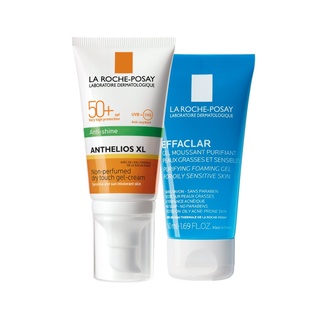 Bộ đôi Kem chống nắng kiểm soát bóng nhờn La Roche Posay Anthelios Dry Touch 50ml  & Sữa rửa mặt cho da dầu mụn 50ml